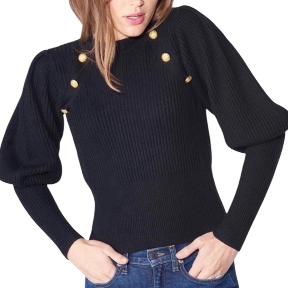 Veronica Beard‎ Jude Merino Wool Sweater Size Small Black